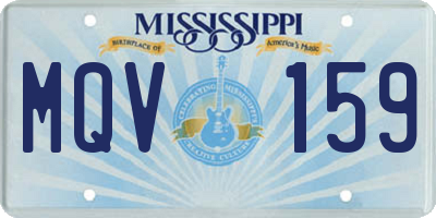 MS license plate MQV159