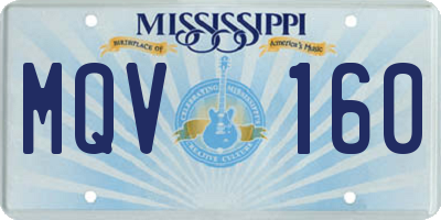 MS license plate MQV160