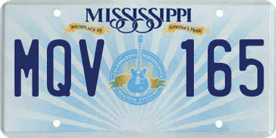 MS license plate MQV165