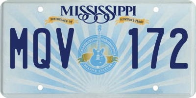 MS license plate MQV172