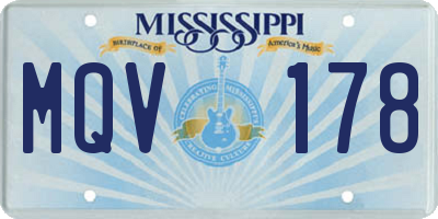 MS license plate MQV178