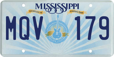 MS license plate MQV179