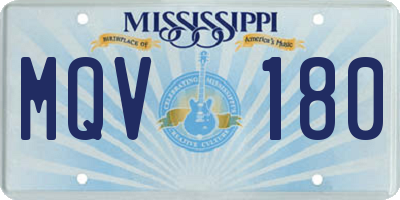 MS license plate MQV180