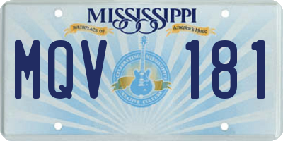MS license plate MQV181