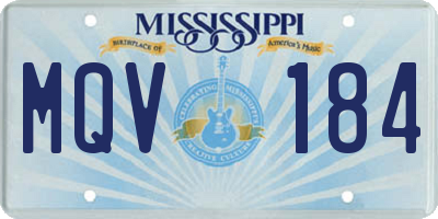 MS license plate MQV184