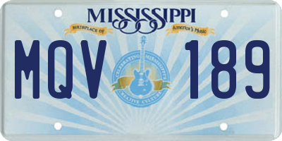 MS license plate MQV189