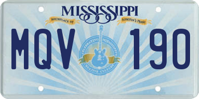 MS license plate MQV190