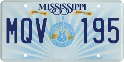 MS license plate MQV195