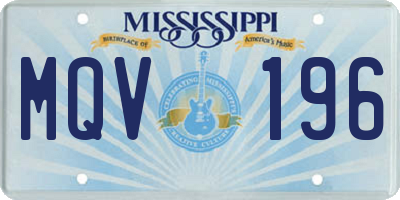 MS license plate MQV196