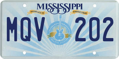 MS license plate MQV202