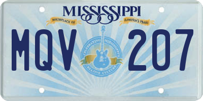 MS license plate MQV207