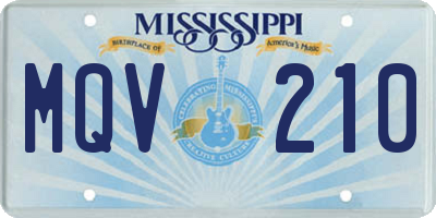 MS license plate MQV210