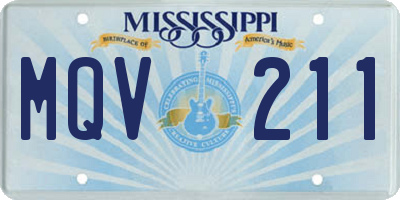 MS license plate MQV211