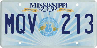 MS license plate MQV213