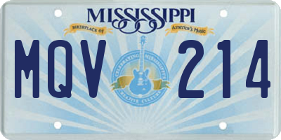 MS license plate MQV214