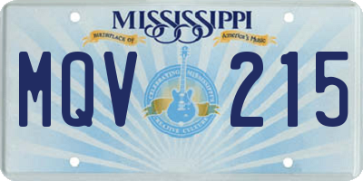 MS license plate MQV215