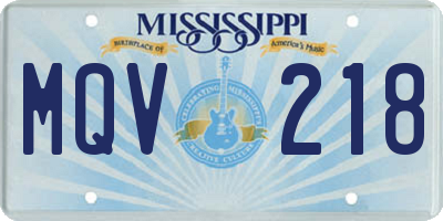MS license plate MQV218