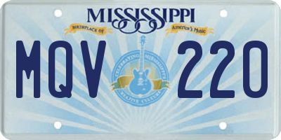 MS license plate MQV220