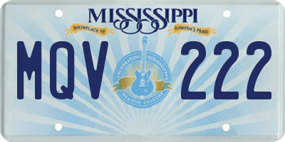 MS license plate MQV222