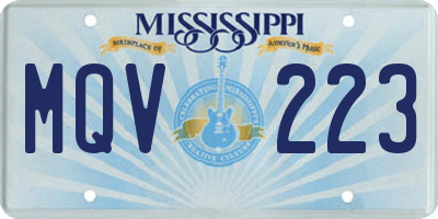 MS license plate MQV223