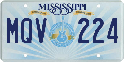 MS license plate MQV224