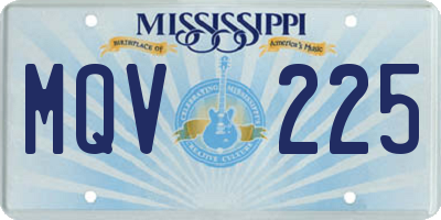 MS license plate MQV225