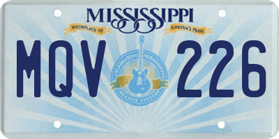 MS license plate MQV226