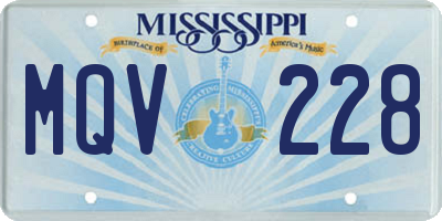 MS license plate MQV228