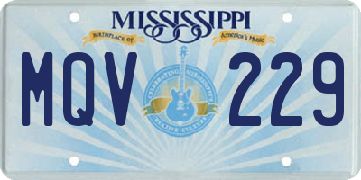 MS license plate MQV229