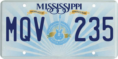 MS license plate MQV235