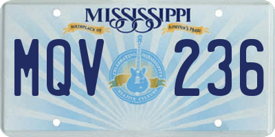 MS license plate MQV236