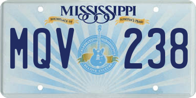 MS license plate MQV238