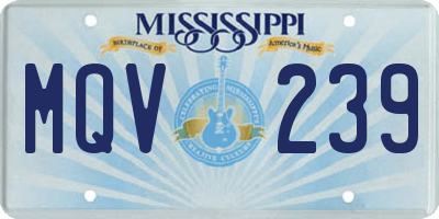 MS license plate MQV239