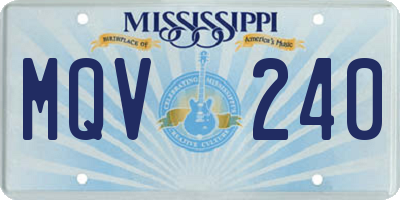 MS license plate MQV240