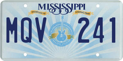 MS license plate MQV241
