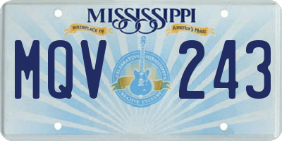 MS license plate MQV243