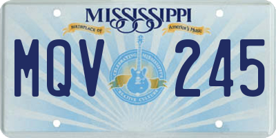 MS license plate MQV245