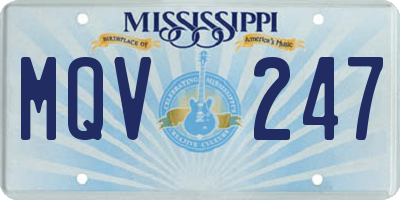 MS license plate MQV247