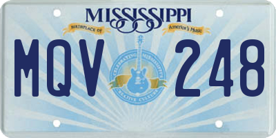 MS license plate MQV248