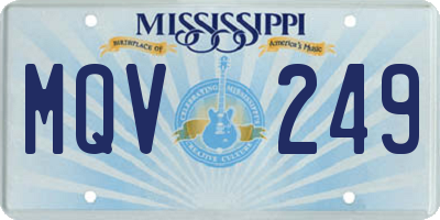 MS license plate MQV249