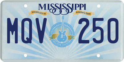 MS license plate MQV250
