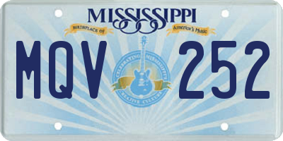 MS license plate MQV252