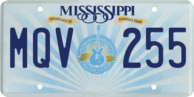 MS license plate MQV255