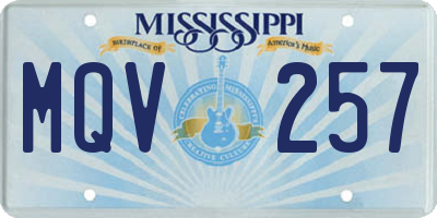 MS license plate MQV257