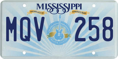 MS license plate MQV258