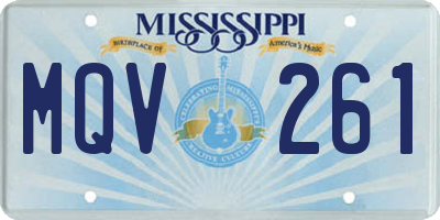 MS license plate MQV261