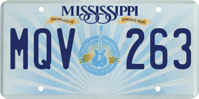 MS license plate MQV263