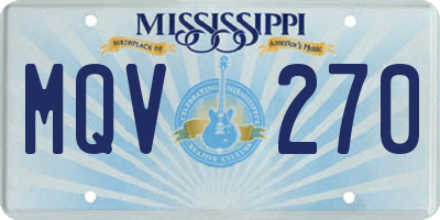 MS license plate MQV270