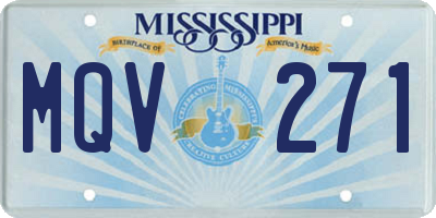 MS license plate MQV271
