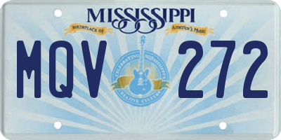 MS license plate MQV272